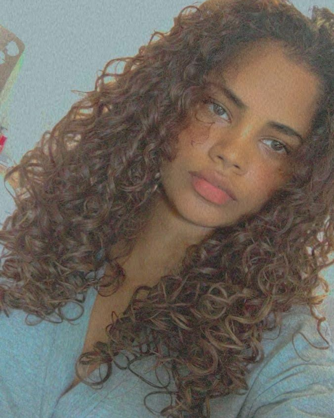 Curly hair styled
